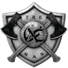 The Axe Man logo with two axes crossed over a shield crest.